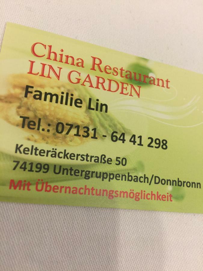 Gaststaette Lin Garden Hotel Untergruppenbach Exterior foto